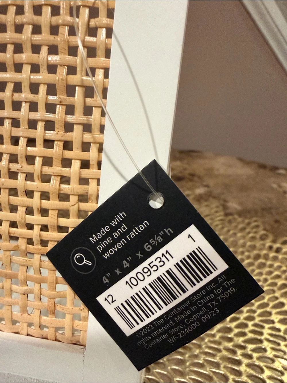 The Container Store Artisan White & Natural Rattan Phone and Tablet Stand